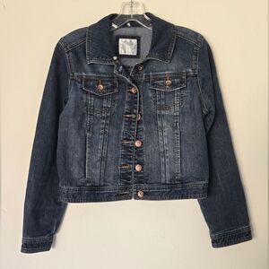 Justice Dark Blue Denim Jacket with Copper Buttons
